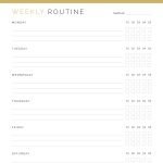 Printable Weekly routines planner