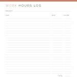 printable work hours log for your project planner