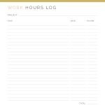 printable work hours log for your project planner