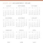 Academic Year Overview 2021-22 with Monday or Sunday start in three colours