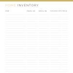 printable overview home inventory log to keep track of your valuables