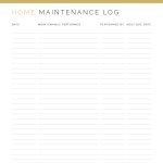 printable home maintenance log pdf in gold