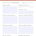 Monthly review printable pdf