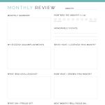 Monthly review printable pdf