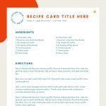 editable canva recipe card templates in bold and playful colours