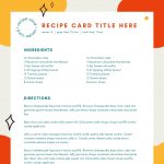 editable canva recipe card templates in bold and playful colours