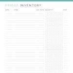 printable and fillable pdf refrigerator inventory checklist