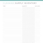 printable cleaning supply inventory log pdf