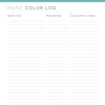 printable pdf paint colour log for home maintenance