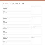 printable pdf paint colour tracker for home maintenance