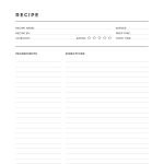 printable minimalist recipe card template in pdf format