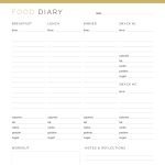 printable and fillable pdf daily food diary log for fitness and health in three colours