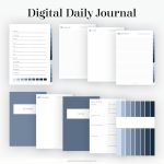 digital daily journal for goodnotes with lined, grid, dot grid or blank pages