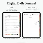 digital daily journal for goodnotes with lined, grid, dot grid or blank pages