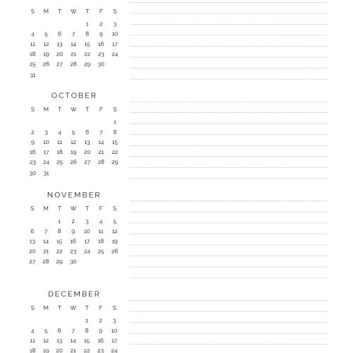2022 Important Dates Neat and Tidy Design