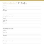 printable guided journal page to write down memorable events