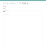 printable guided journal page to write down memorable events