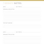 Keep a log of what you talk about in therapy to keep track of your progress with these printable therapy notes pages