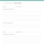 Keep a log of what you talk about in therapy to keep track of your progress with these printable therapy notes pages