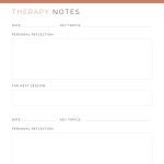 printable therapy notes pages, unlined version, in a4 and letter size