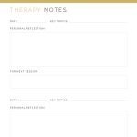 printable therapy notes pages, unlined version, in a4 and letter size