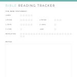 bible reading tracker with checkboxes for each section as a printable, fillable PDF