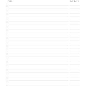 printable pdf to do list with due date column in coral