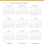 2023 year overview calendar for 2022-23 school year with sunday start to the week