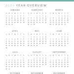 2023 year overview calendar for 2022-23 school year with sunday start to the week