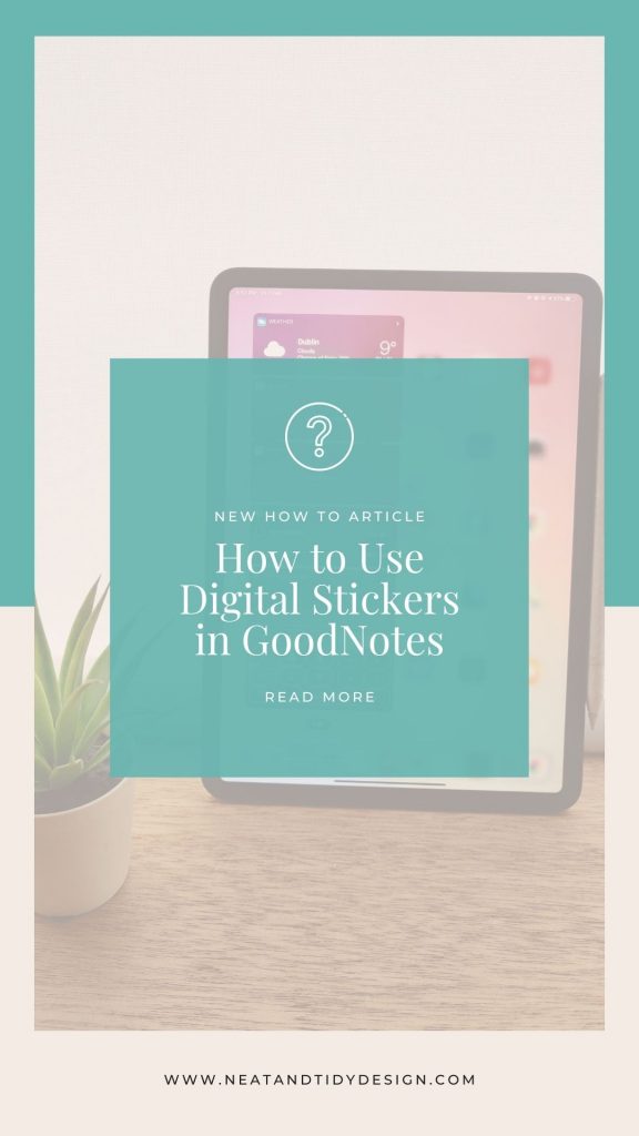 new how to article on how to use stickers in goodnotes with the elements function