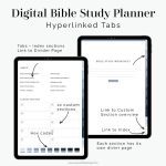 digital bible study planner for ipad and tablet, with 9 hyperlinked tabs