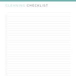 a general cleaning checklist with one or two columns in three colours, available as printable and fillable pdf file