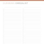 a general cleaning checklist with one or two columns in three colours, available as printable and fillable pdf file