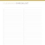 a general cleaning checklist with one or two columns in three colours, available as printable and fillable pdf file