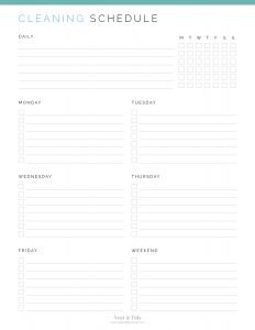 Weekly Cleaning Schedule - Neat and Tidy Design