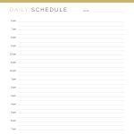 printable pdf daily schedule in three colours covering the hours from 6am to 11pm