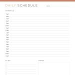 printable pdf daily schedule in three colours covering the hours from 5am to 11pm with to do list and notes section