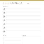 printable pdf daily schedule in three colours covering the hours from 5am to 11pm with to do list and notes section