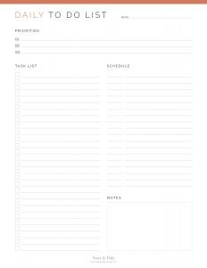 Daily To Do List v2 - Neat and Tidy Design