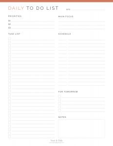 Daily To Do List v2 - Neat and Tidy Design