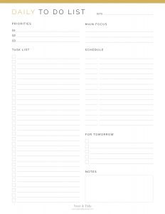 Daily To Do List v2 - Neat and Tidy Design