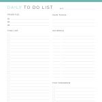 printable daily to do list in three colours with task list, schedule, top priorities and notes section