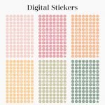 digital stickers in pastel rainbow colours for goodnotes or notability, 1152 stickers