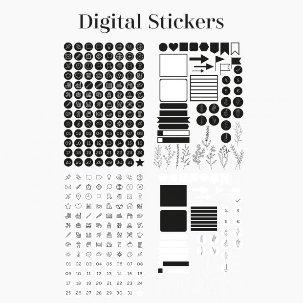 Pastel Productivity Digital Stickers Goodnotes Digital -  Canada