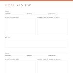 printable goal review for after achieving your goals, comes in three colours in pdf format