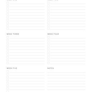 Monthly To Do List - Neat and Tidy Design