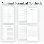 a digital minimal notebook with botanical illustrations for ipad tablet notetaking apps like goodnotes