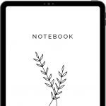 a digital minimal notebook with botanical illustrations for ipad tablet notetaking apps like goodnotes