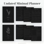 undated minimal digital planner pages for weekly and daily planning, in dark mode - goodnotes planner