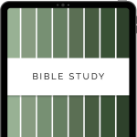 digital bible study planner for ipad and tablet, with 8 hyperlinked tabs in cheerful rainbow colours